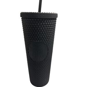 Starbucks Matte Black Studded Cold Cup 24oz Tumbler w/ Straw – Limited Edition
